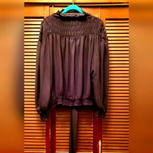 Venus Black Ruffle Shirt